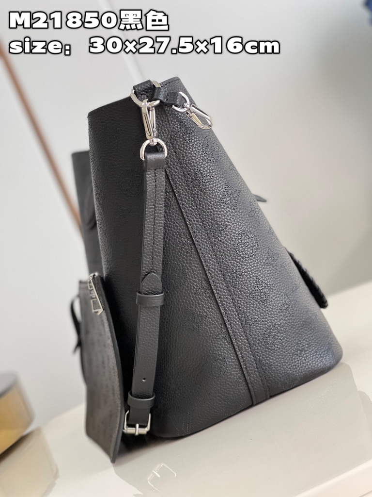Louis Vuitton M21851 Blossom MM Bag Mahina Leather In Black
