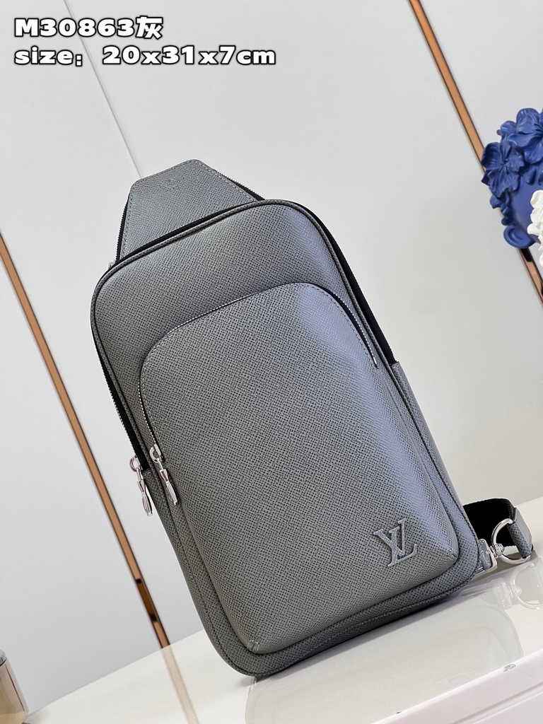 Louis Vuitton M30863 Avenue Slingbag Bag gray Taiga cowhide leather - Default Title - View 2