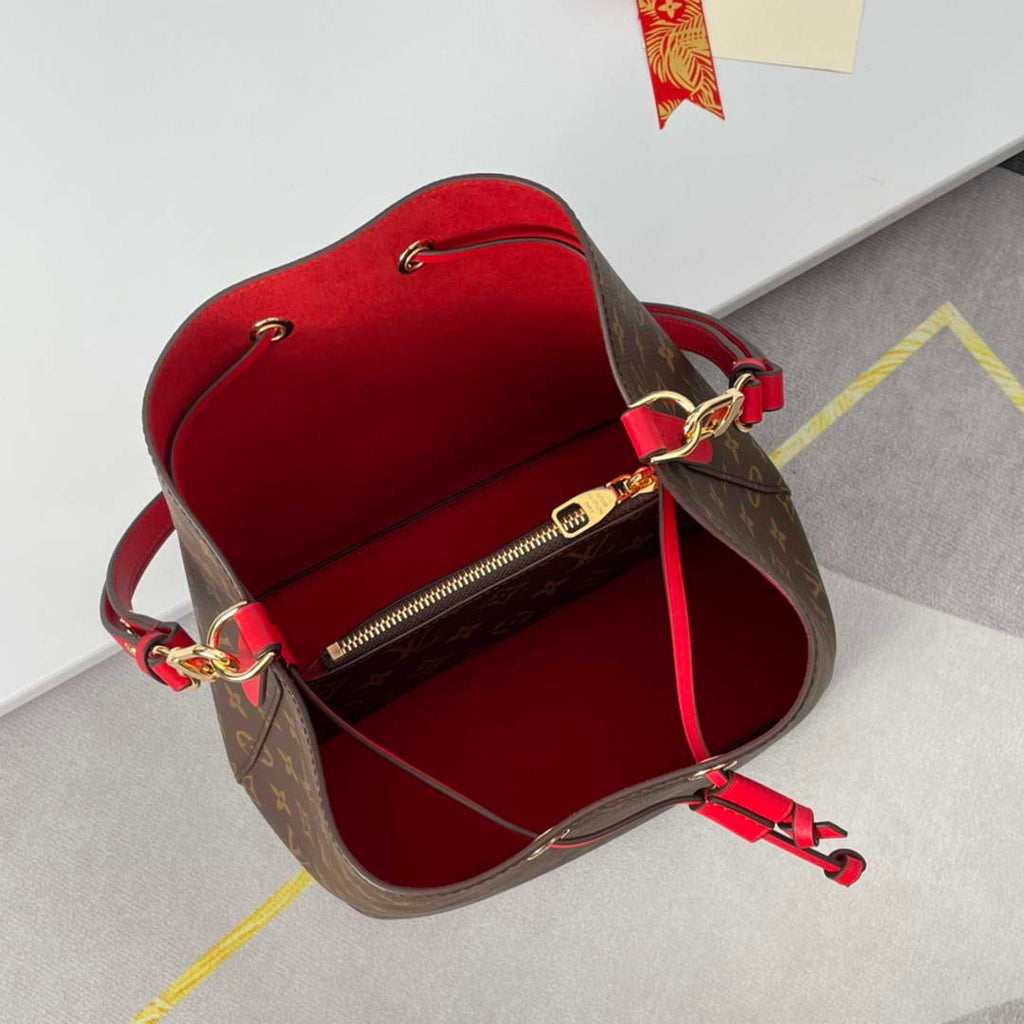 Louis Vuitton M44021 NéoNoé MM Bucket Bag Monogram Red