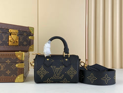 Louis Vuitton M46745 Nano Speedy Monogram Empreinte Leather Black - Default Title - View 1
