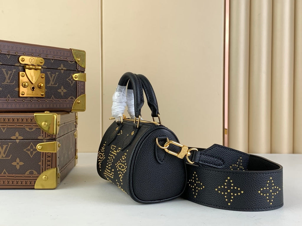 Louis Vuitton M46745 Nano Speedy Monogram Empreinte Leather Black - Default Title - View 2
