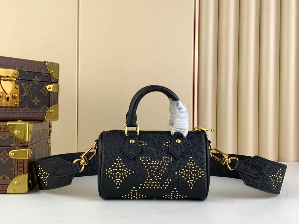 Louis Vuitton M46745 Nano Speedy Monogram Empreinte Leather Black - Default Title - View 3