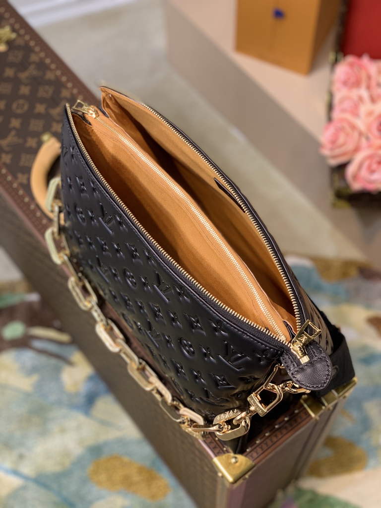 Louis Vuitton M57783 Coussin MM Shoulder Handbags Lambskin Black - Default Title - View 8