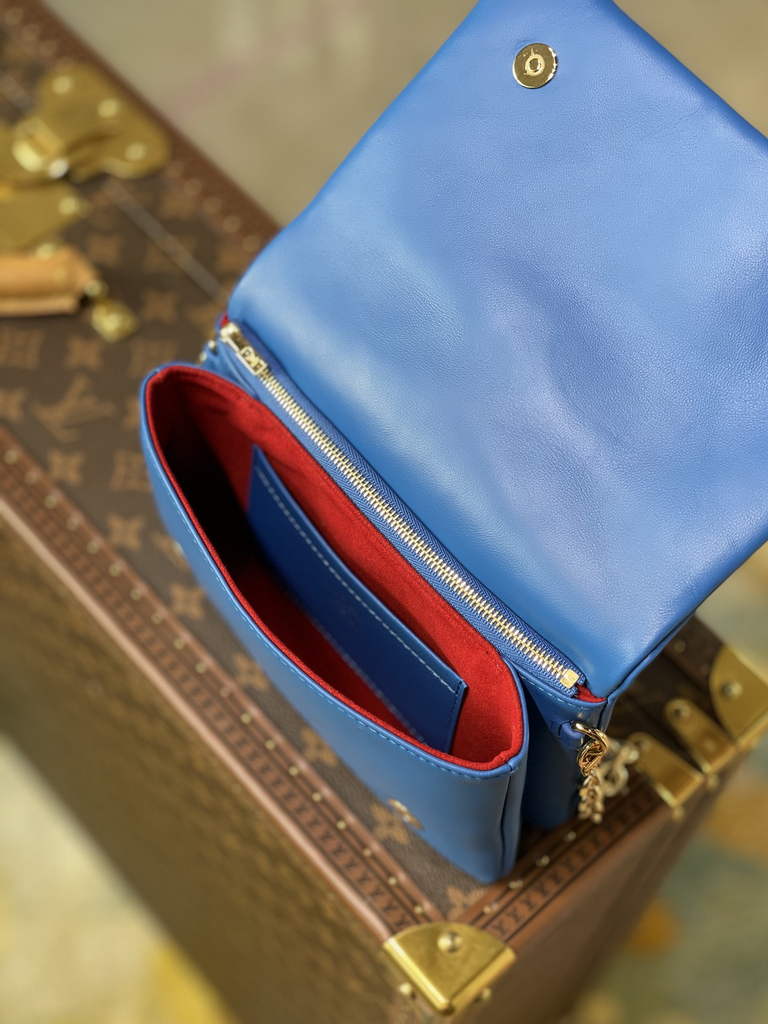 Louis Vuitton M80743 Pochette Coussin Handbag Calfskin M80742 Dark Blue - Default Title - View 7