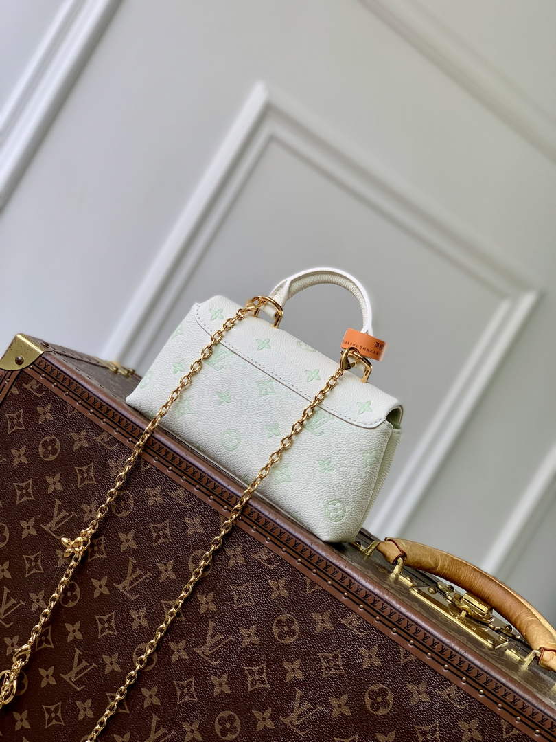 Louis Vuitton Nano Madeleine Bag, M27698 Milky White Green Leather - Default Title - View 3