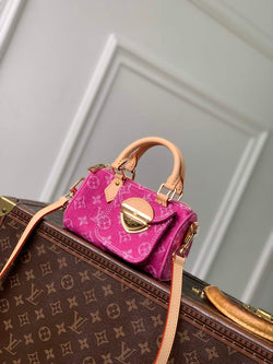 Louis Vuitton Nano Speedy Bag M27603 Fuchsia Denim - Default Title - View 1