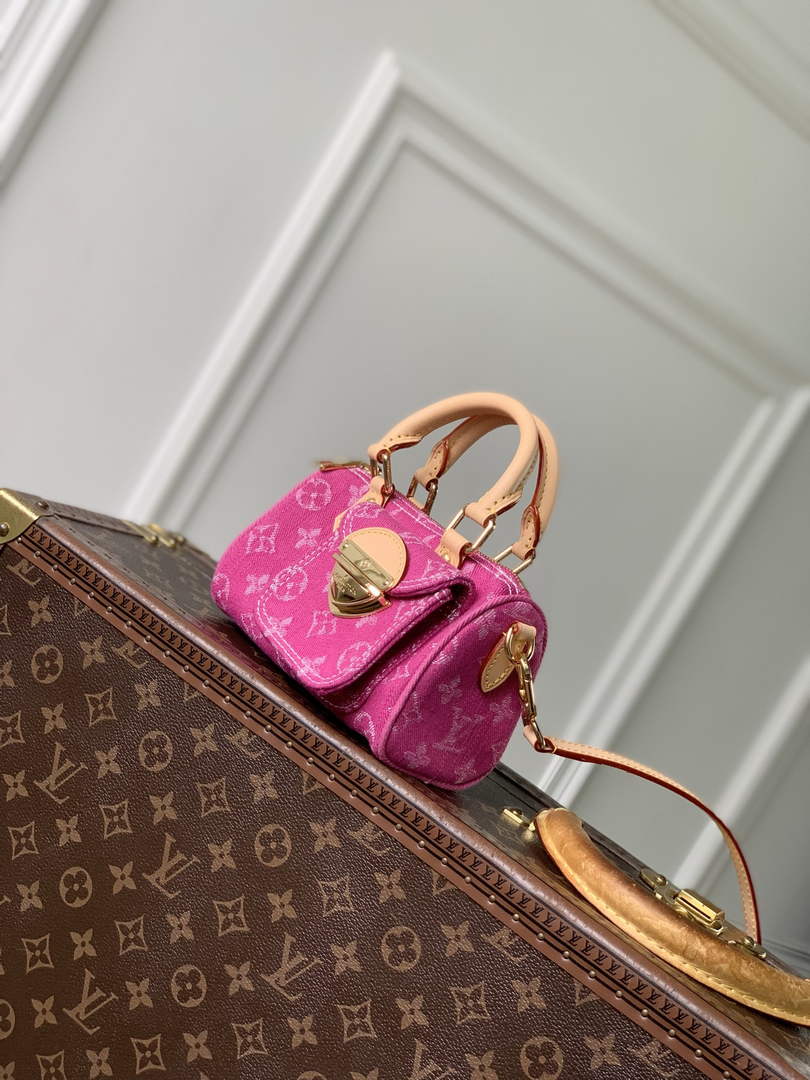 Louis Vuitton Nano Speedy Bag M27603 Fuchsia Denim - Default Title - View 2