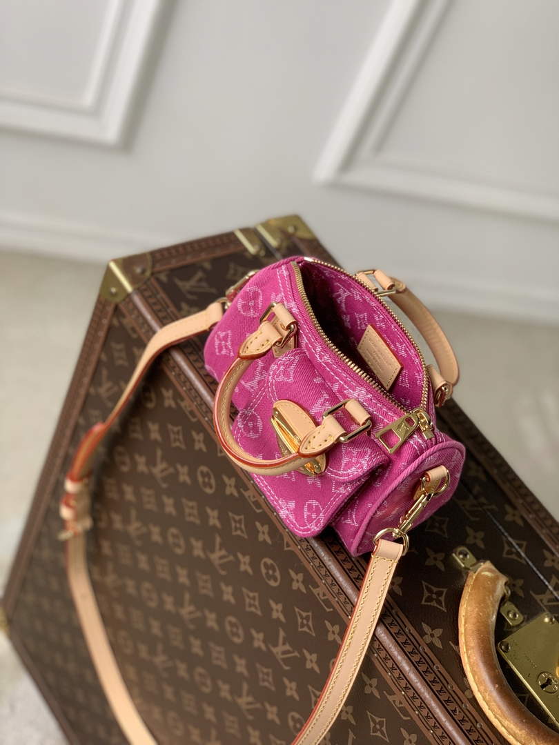 Louis Vuitton Nano Speedy Bag M27603 Fuchsia Denim - Default Title - View 7