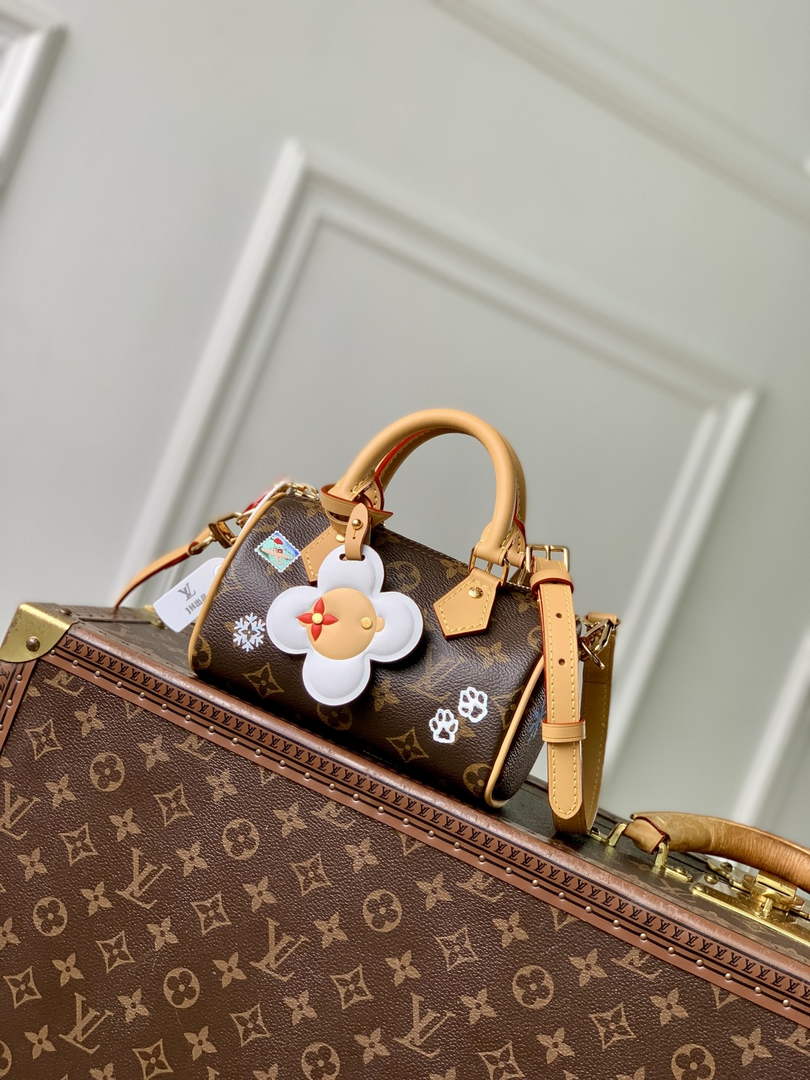 Louis Vuitton Nano Speedy Bag M15330 Monogram Snowy Pearl - Default Title - View 1