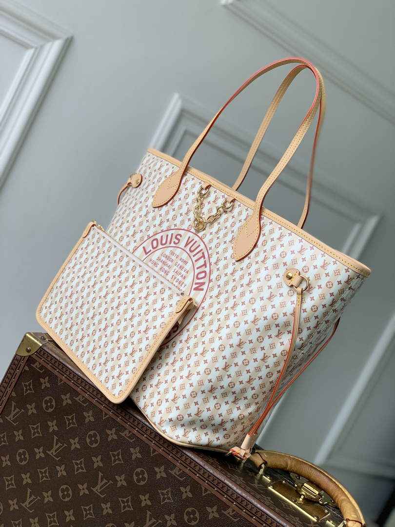 Louis Vuitton Neverfull MM Bag, M29483 Nude Rose Coated Canvas - Default Title - View 2