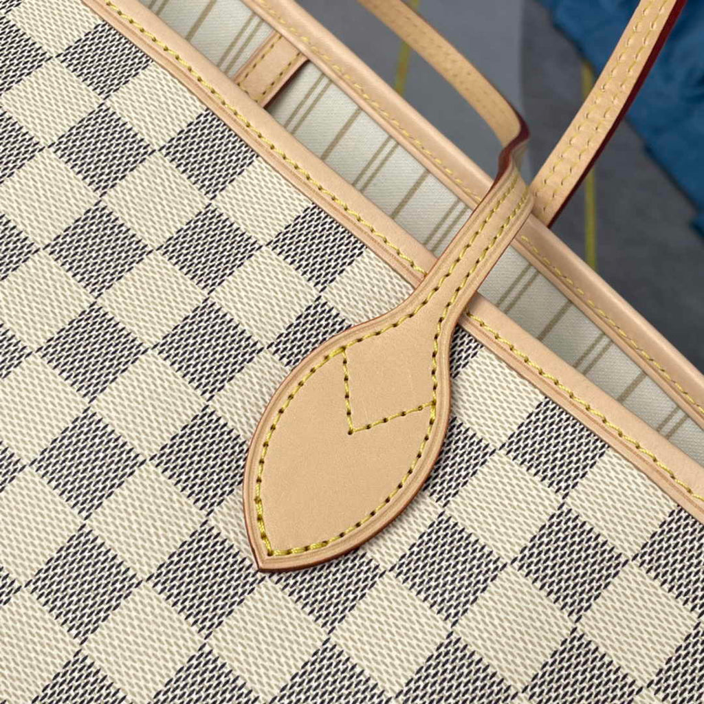 Louis Vuitton Neverfull MM Bag N41361 Damier Azur Canvas Beige - Default Title - View 7