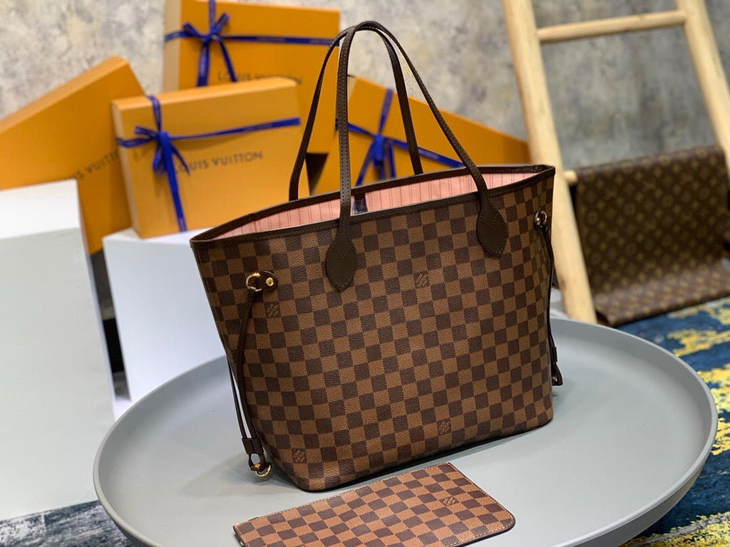 Louis Vuitton Neverfull MM Bag N41603 Damier Ebene Canvas Pink - Default Title - View 3