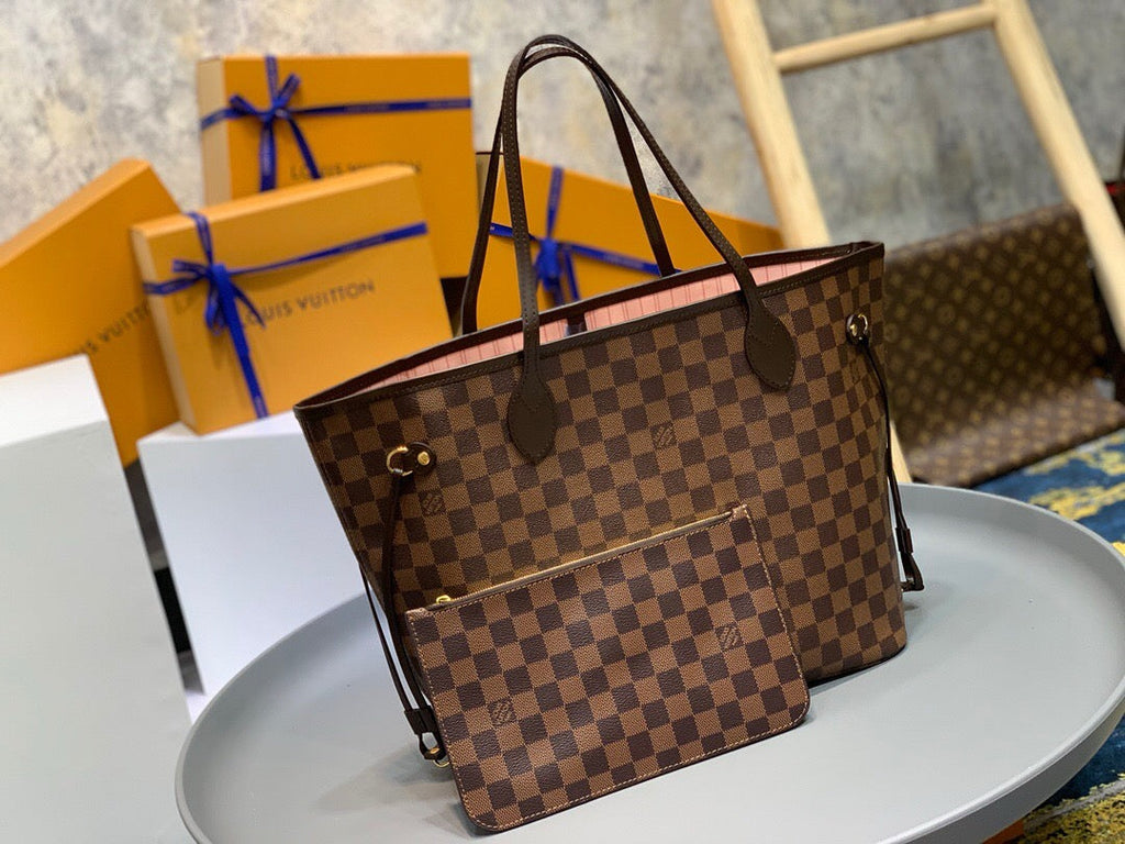 Louis Vuitton Neverfull MM Bag N41603 Damier Ebene Canvas Pink - Default Title - View 2