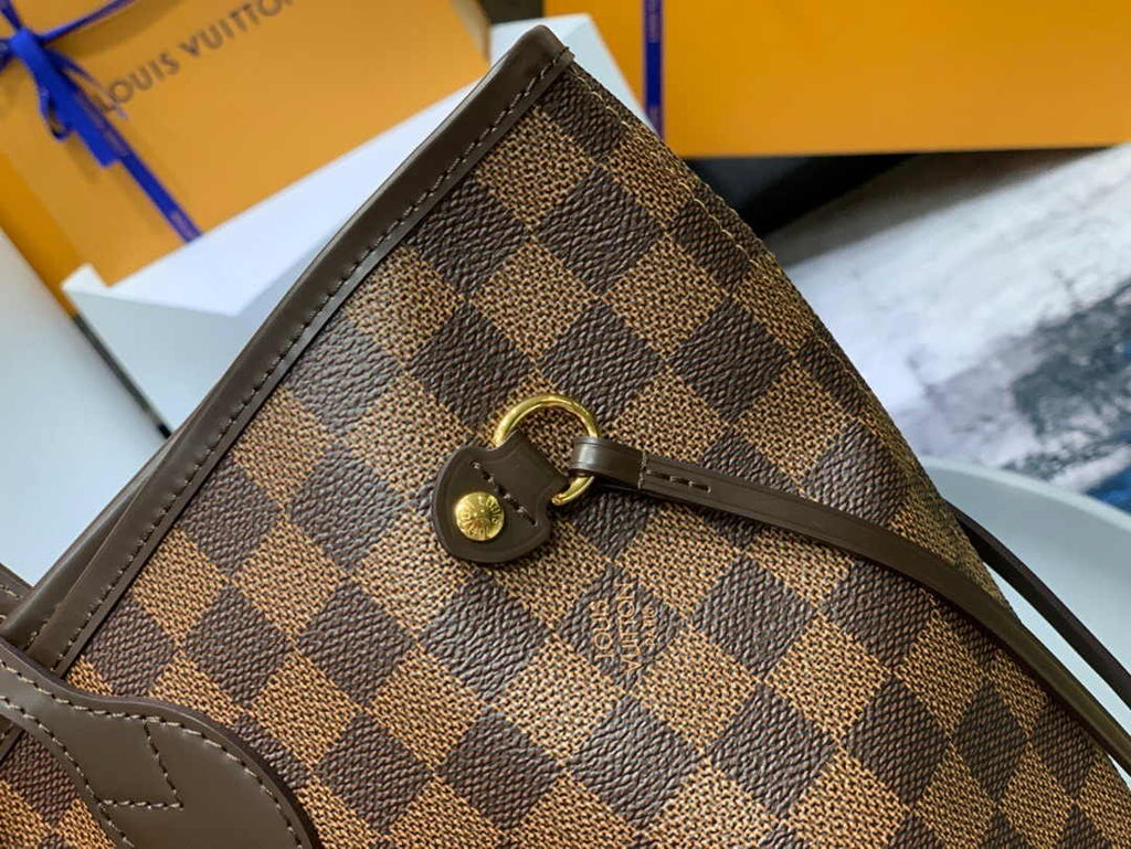 Louis Vuitton Neverfull MM Bag N41603 Damier Ebene Canvas Pink - Default Title - View 8