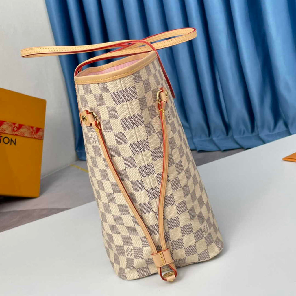 Louis Vuitton Neverfull MM Bag N41605 Damier Azur Canvas Pink - Default Title - View 3