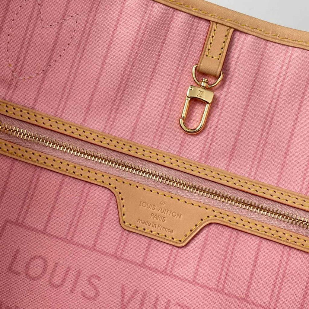 Louis Vuitton Neverfull MM Bag N41605 Damier Azur Canvas Pink - Default Title - View 9