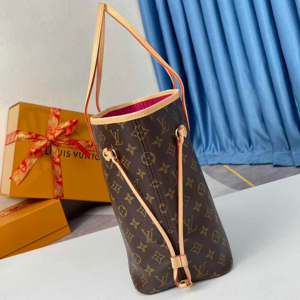 Louis Vuitton Neverfull MM Bag M41178 Monogram Canvas Peony - Default Title - View 3