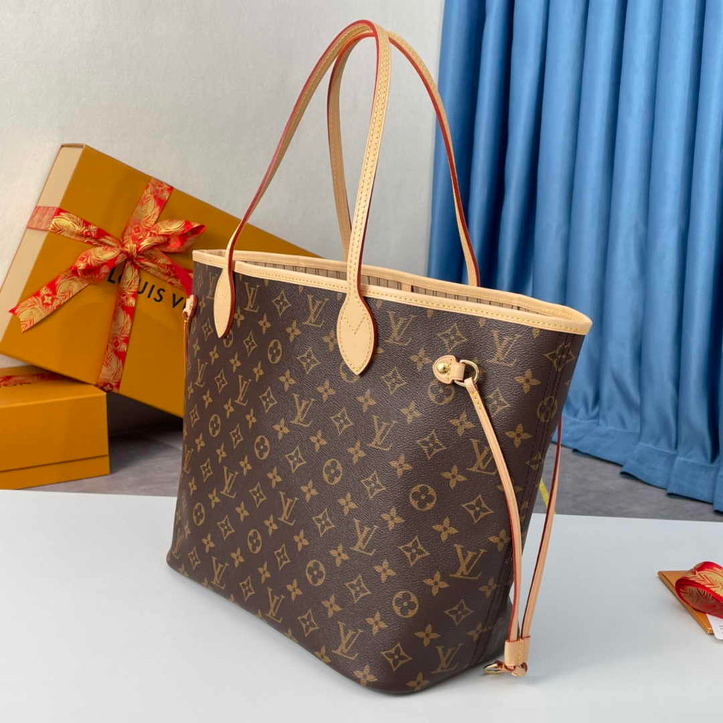 Louis Vuitton Neverfull MM Tote Bag M40995 Monogram Canvas Beige - Default Title - View 2