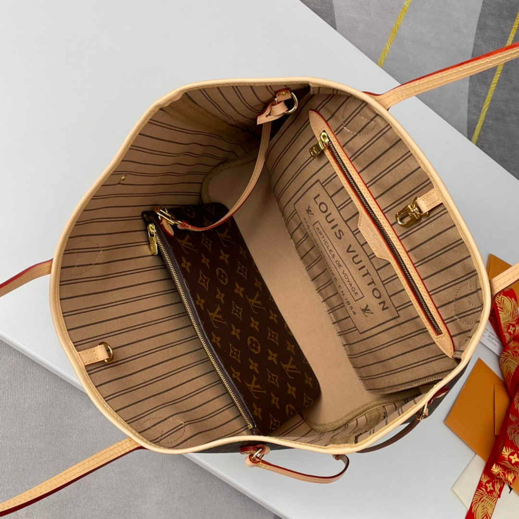 Louis Vuitton Neverfull MM Tote Bag M40995 Monogram Canvas Beige - Default Title - View 7