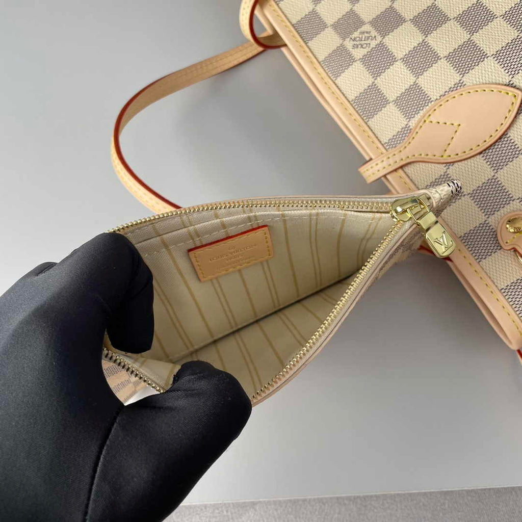 Louis Vuitton Neverfull PM Bag N41362 Damier Azur Canvas Beige - Default Title - View 9