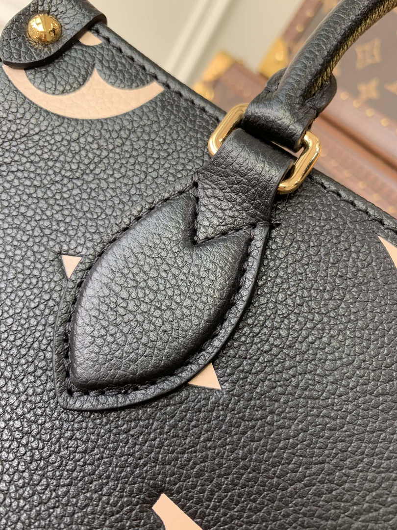 Louis Vuitton Onthego PM Bag M45659 Black Beige Leather - Default Title - View 8