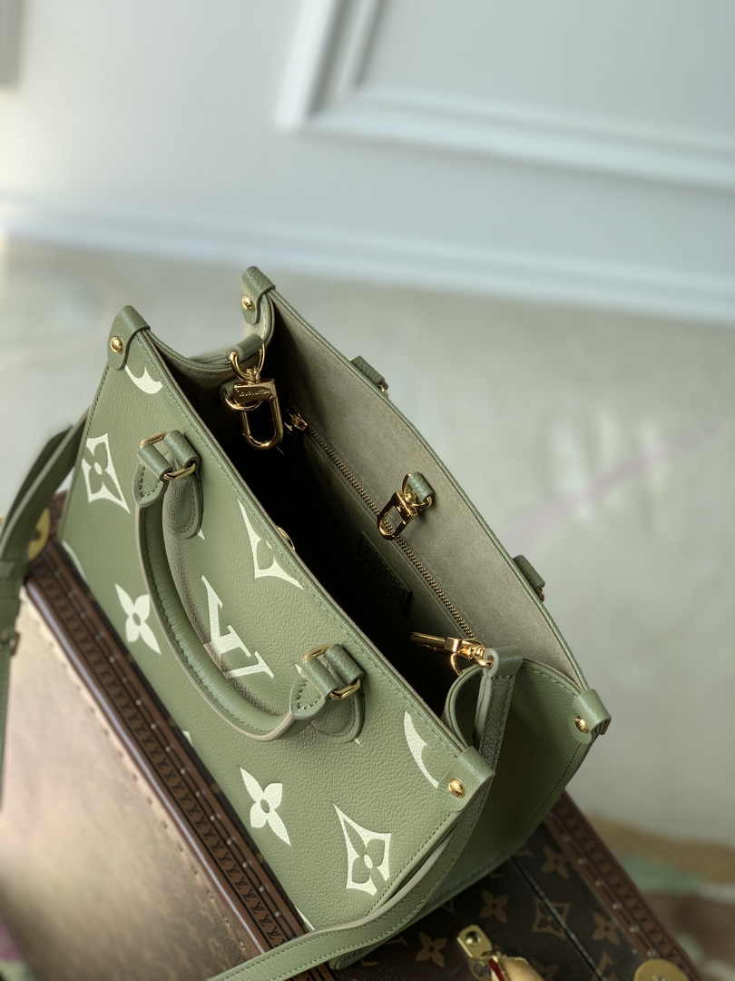 Louis Vuitton Onthego PM Bag M46647 Light Khaki Leather - Default Title - View 6