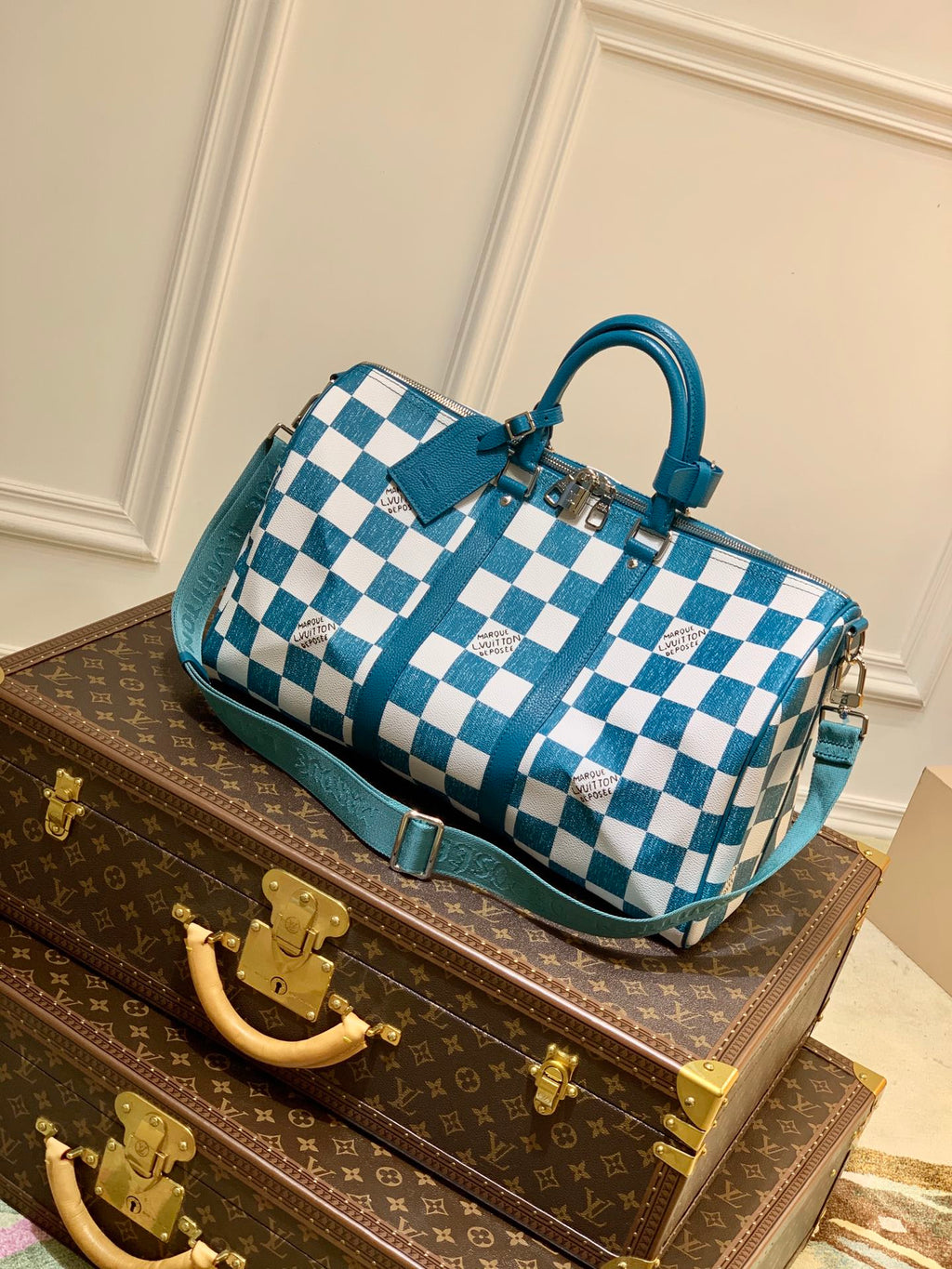 LV N80404 Louis Vuitton Keepall Bandouliere 45 Travel Bag Green
