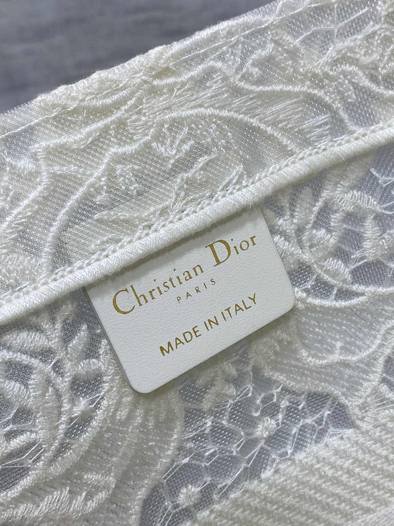 Medium Dior Book Tote M1296 White Toile de Jouy Soleil Macramé Embroidery - Default Title - View 9