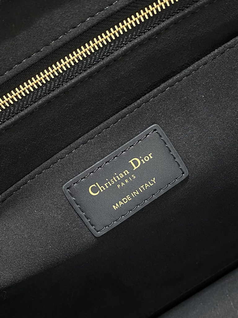 Medium Dior Book Tote M1296 Blue Dior Oblique Embroidery and Calfskin - Default Title - View 6
