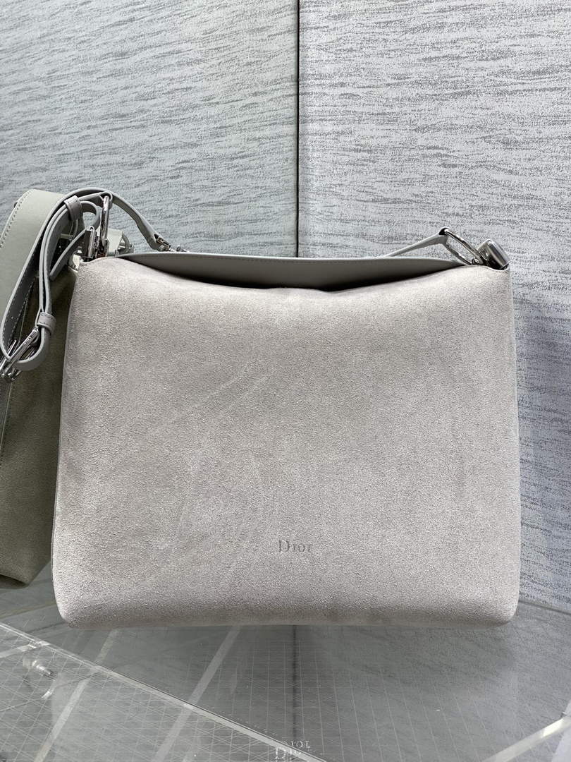 Medium Diorly Bag – Gray Suede Calfskin M1412 - Default Title - View 2