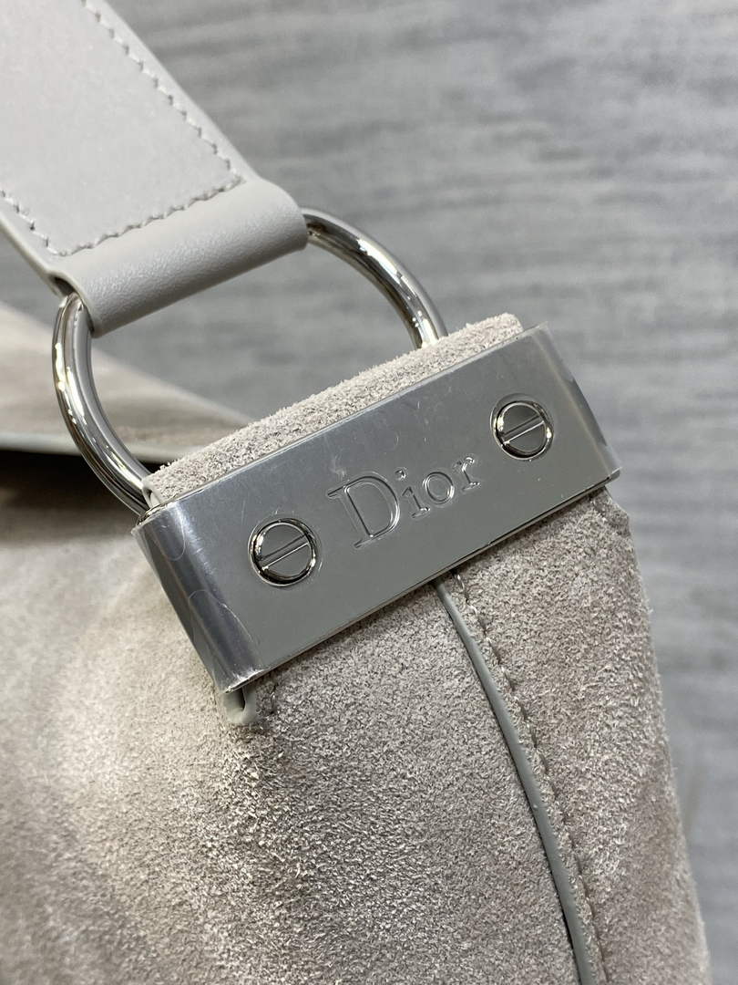 Medium Diorly Bag – Gray Suede Calfskin M1412 - Default Title - View 4
