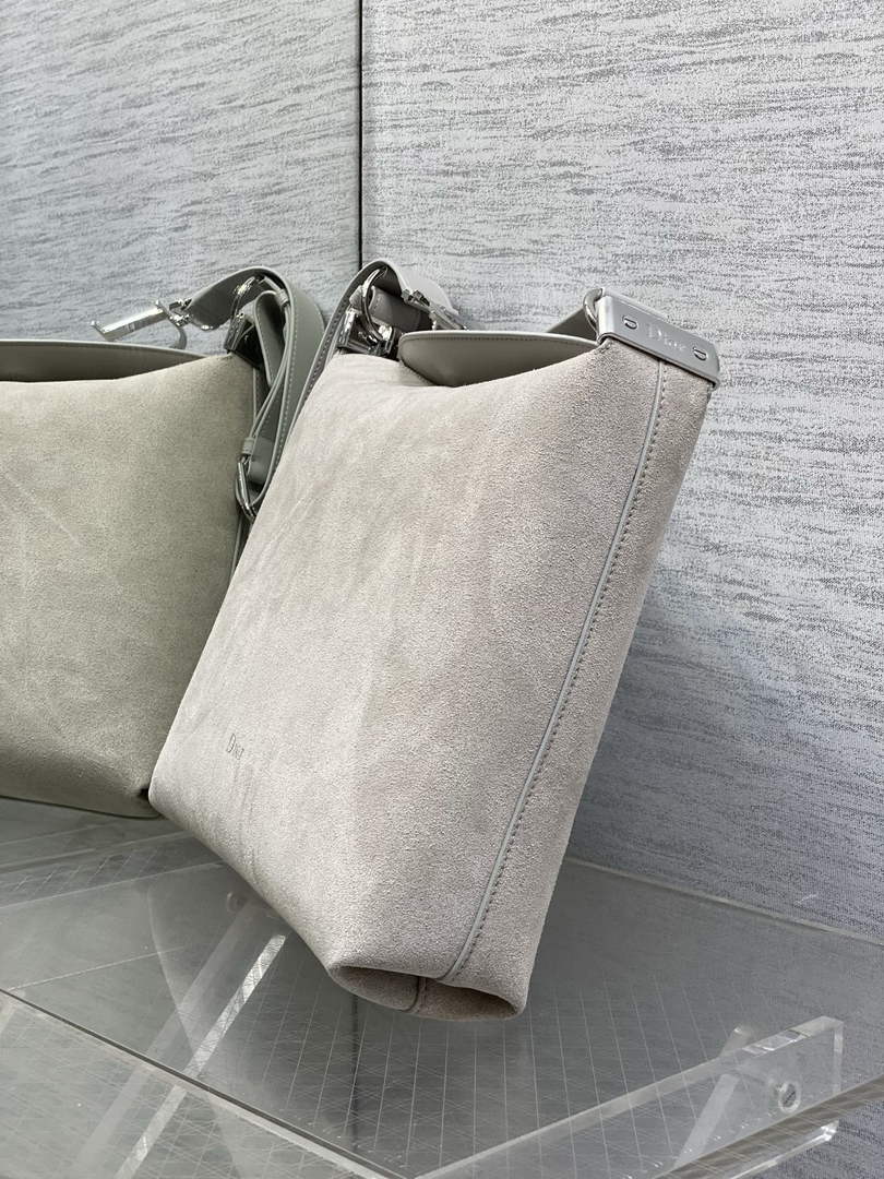 Medium Diorly Bag – Gray Suede Calfskin M1412 - Default Title - View 7