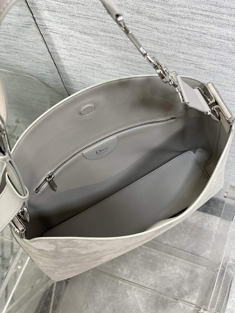 Medium Diorly Bag – Gray Suede Calfskin M1412 - Default Title - View 9