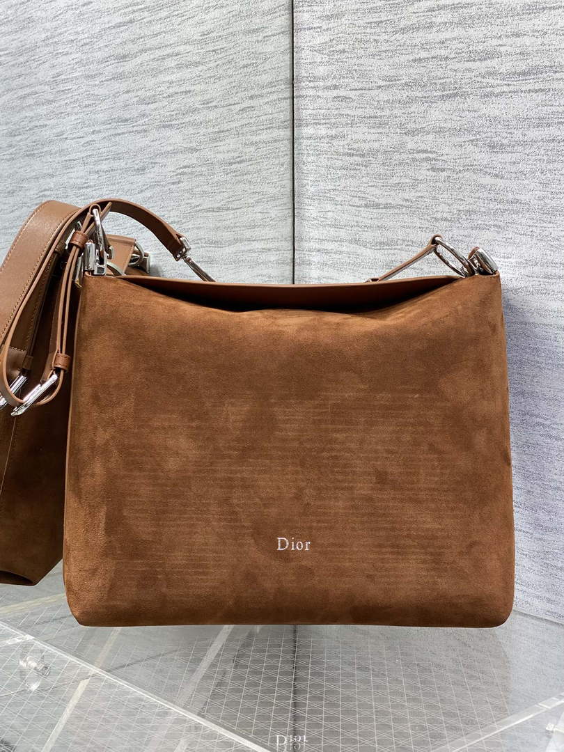 Medium Diorly Bag – Golden Saddle Suede Calfskin M1412 - Default Title - View 2