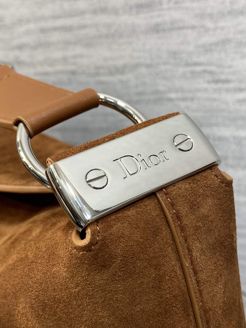Medium Diorly Bag – Golden Saddle Suede Calfskin M1412 - Default Title - View 4