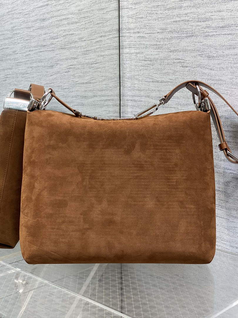 Medium Diorly Bag – Golden Saddle Suede Calfskin M1412 - Default Title - View 6