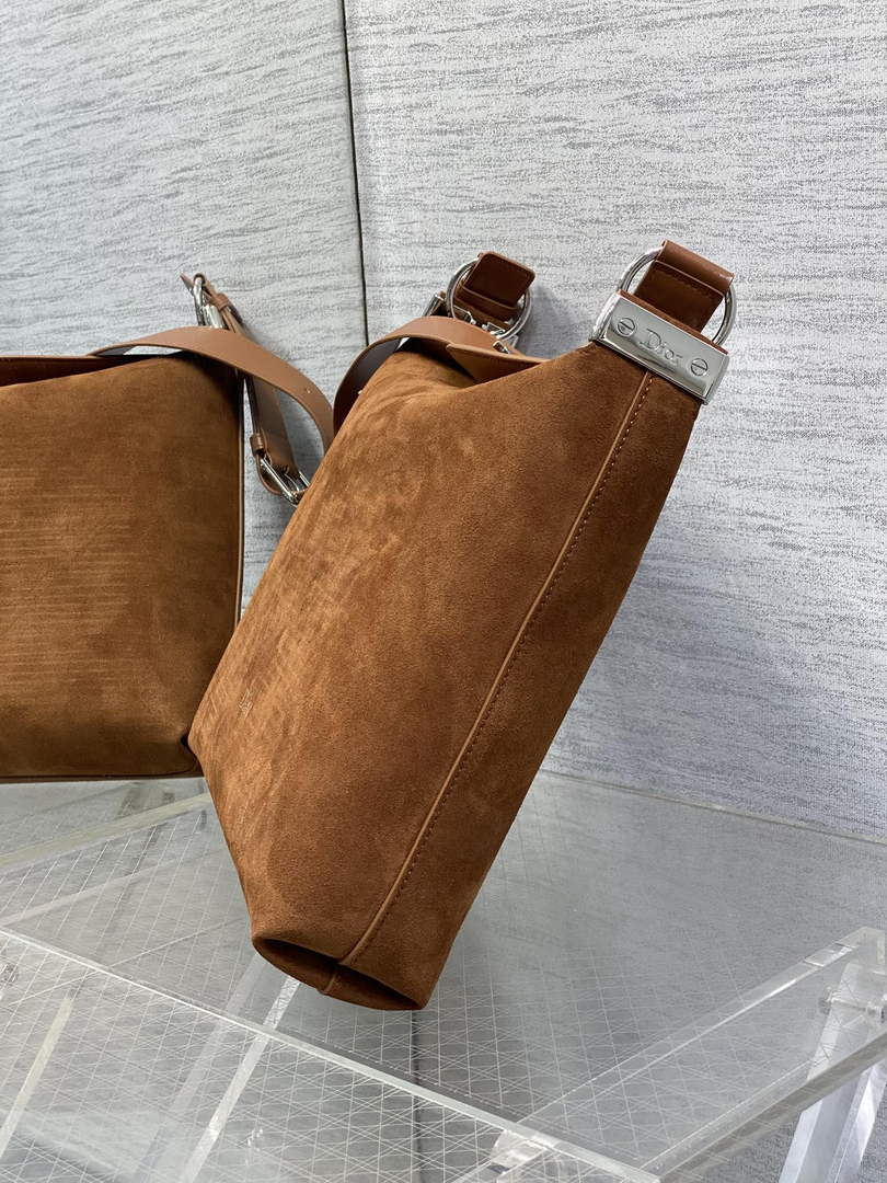Medium Diorly Bag – Golden Saddle Suede Calfskin M1412 - Default Title - View 7