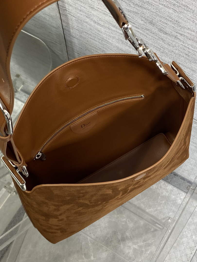 Medium Diorly Bag – Golden Saddle Suede Calfskin M1412 - Default Title - View 9
