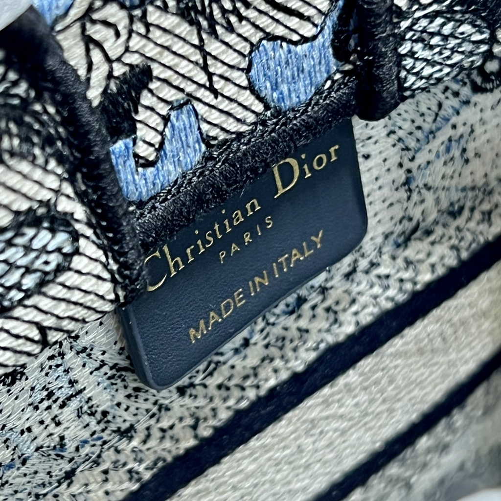 Mini Dior Book Tote Phone Bag S5555 Powder Blue Jardin Magique Embroidery - Default Title - View 9