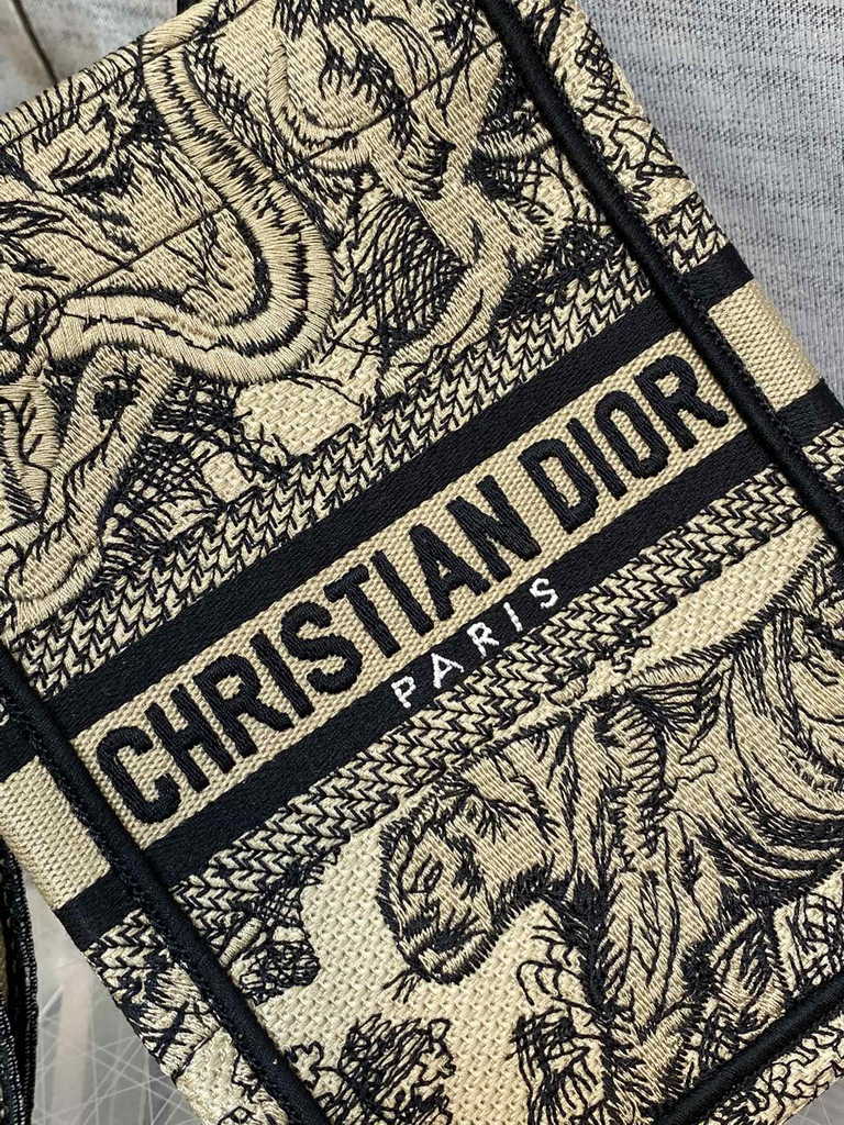 Mini Dior Book Tote Phone Bag S5555 Beige Toile de Jouy Reverse Embroidery - Default Title - View 5