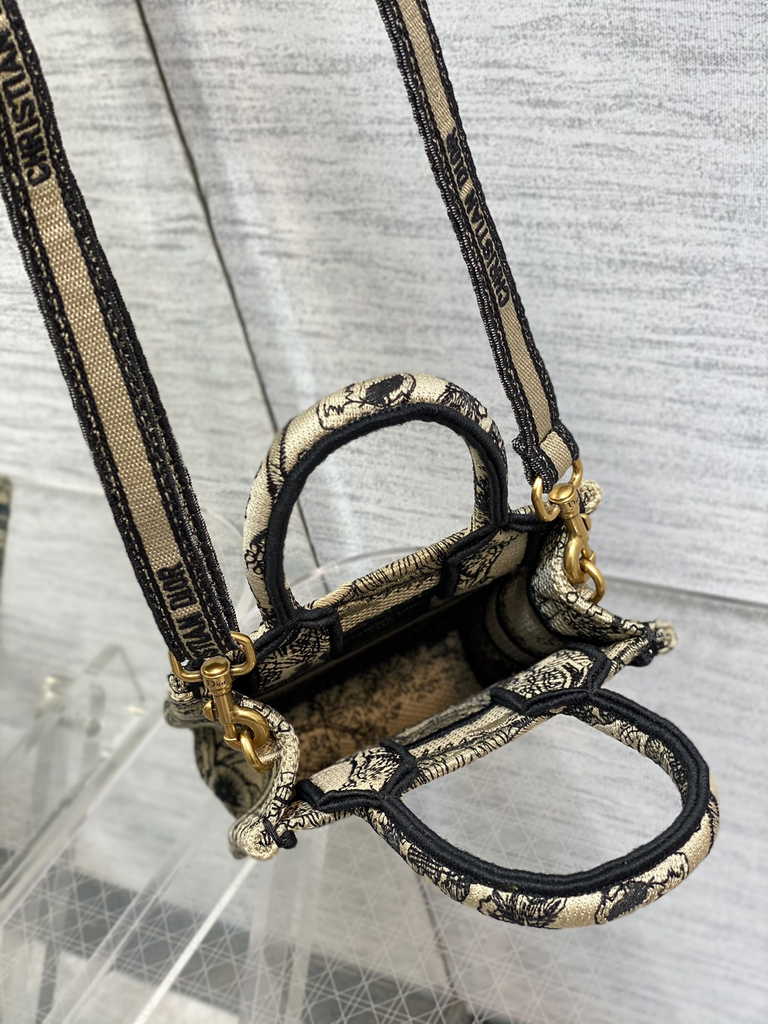 Mini Dior Book Tote Phone Bag S5555 Beige Toile de Jouy Reverse Embroidery - Default Title - View 9