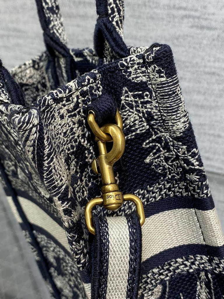 Mini Dior Book Tote Phone Bag S5555 Blue Toile de Jouy Reverse Embroidery - Default Title - View 7
