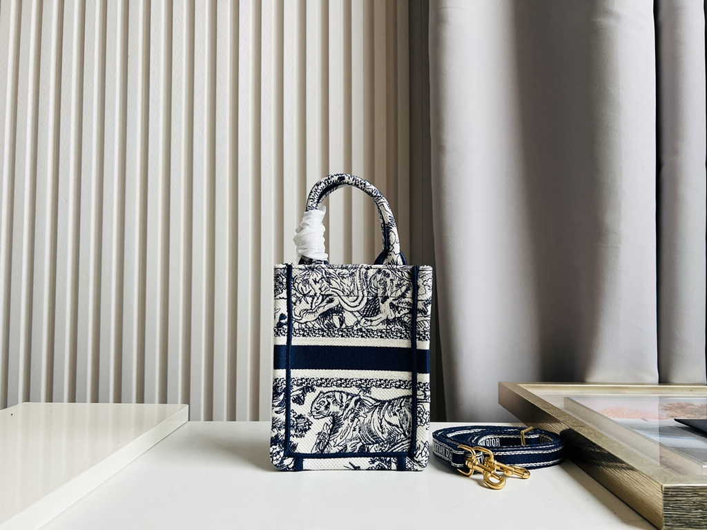 Mini Dior Book Tote Phone Bag S5555 Beige Toile de Jouy Reverse Embroidery - Default Title - View 4