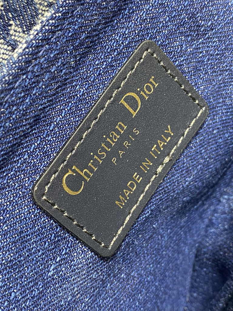 Dior Mini Saddle Bag with Strap M0456 Blue Denim Dior Oblique Jacquard - Default Title - View 10