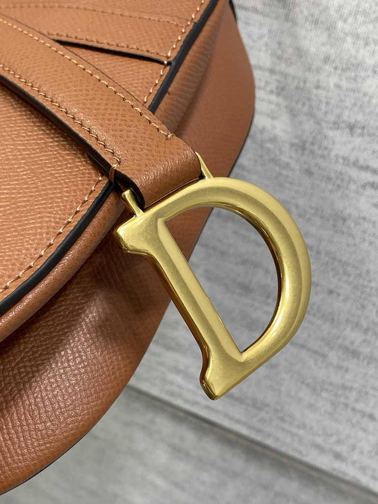 Dior Mini Saddle Bag with Strap M0456 Golden Saddle Grained Calfskin - Default Title - View 6
