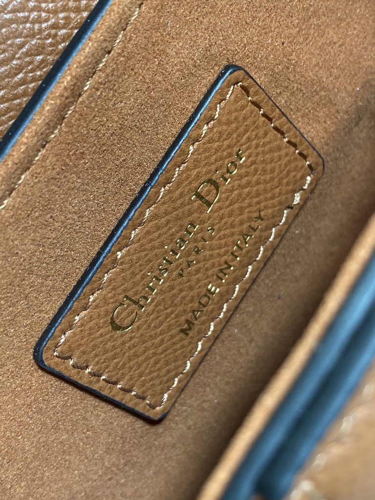 Dior Mini Saddle Bag with Strap M0456 Golden Saddle Grained Calfskin - Default Title - View 10