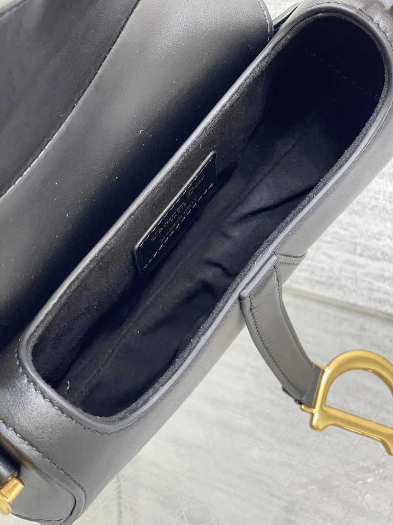 Dior Mini Saddle Bag with Strap M0456 Black Smooth Calfskin - Default Title - View 7