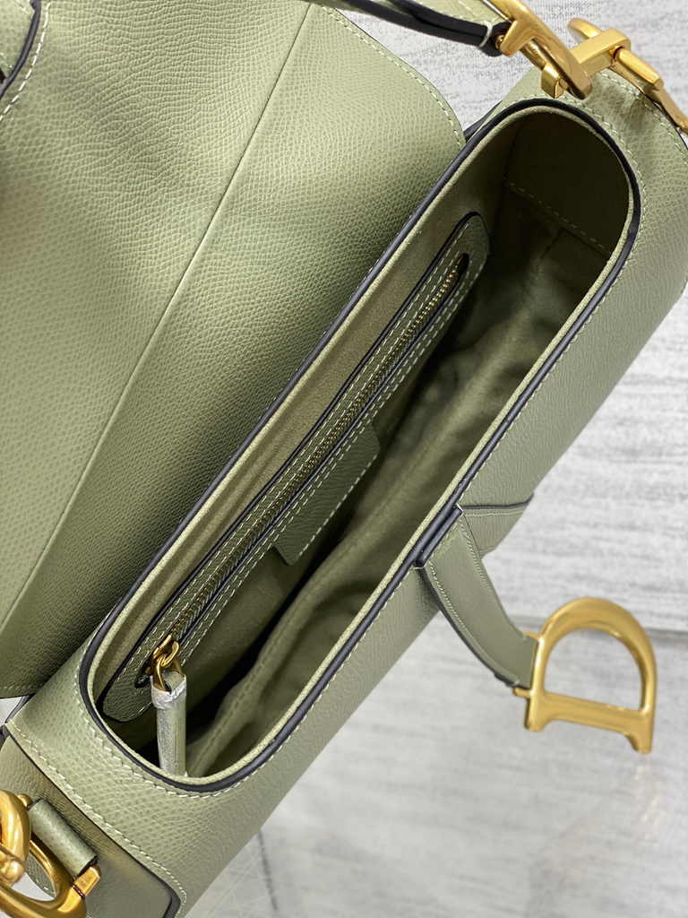 Dior Saddle Bag with Strap M0455 Grained Calfskin Dark Green - Default Title - View 8