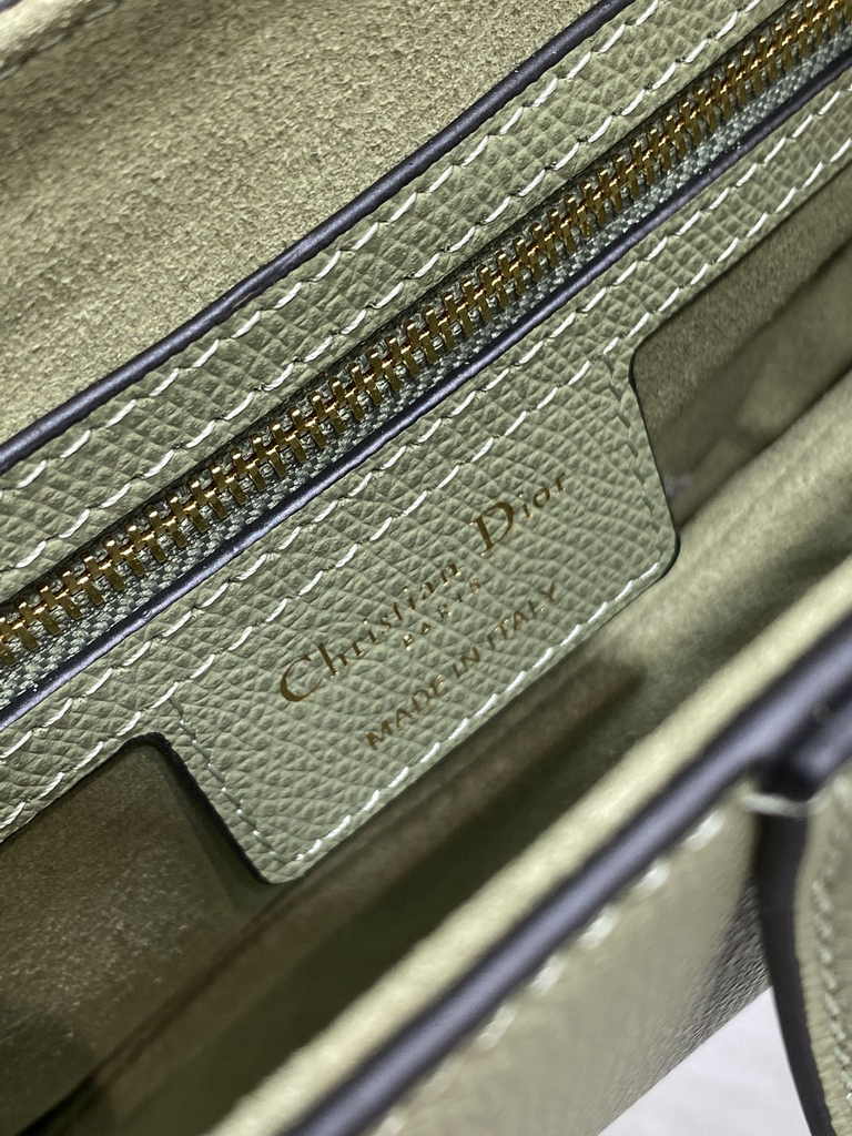 Dior Saddle Bag with Strap M0455 Grained Calfskin Dark Green - Default Title - View 9