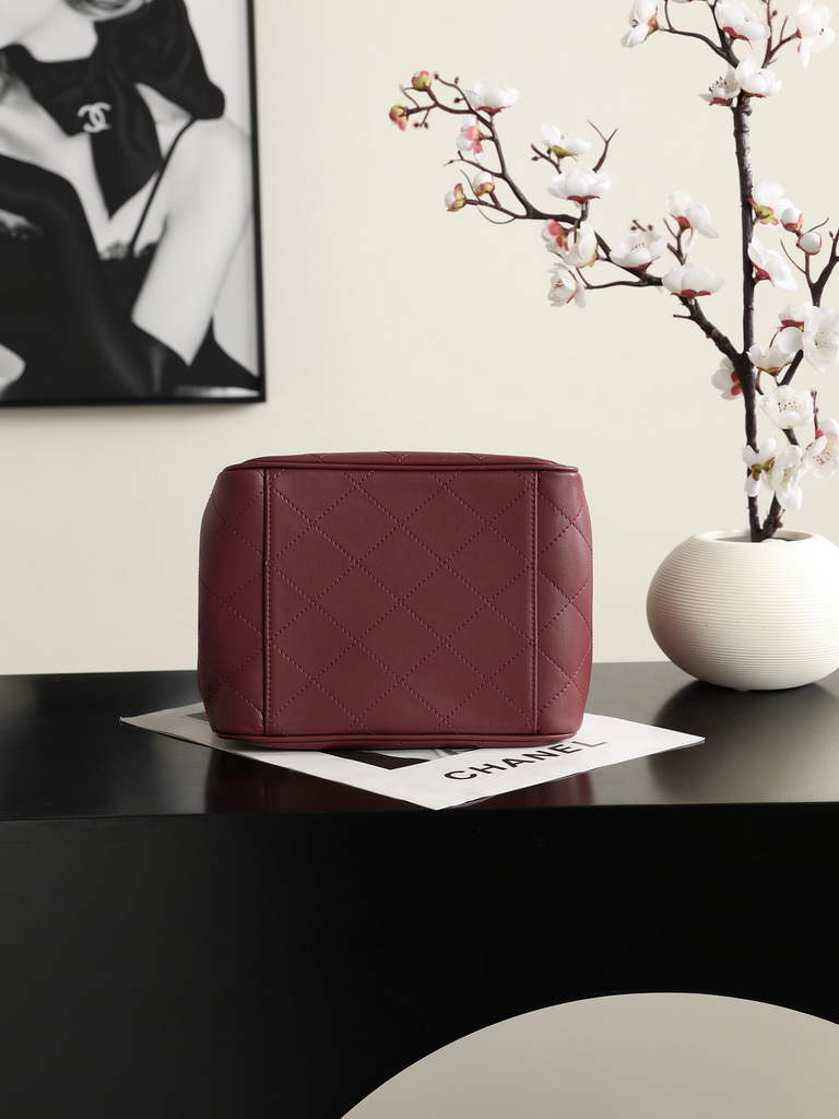 Chanel Mini Shopping Bag, Calfskin AS6199 Burgundy